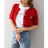 ケーブルメタルボタンショートスリーブカーディガン | SpRay | 詳細画像25 