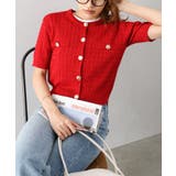 ケーブルメタルボタンショートスリーブカーディガン | SpRay | 詳細画像29 