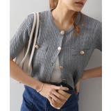 ケーブルメタルボタンショートスリーブカーディガン | SpRay | 詳細画像33 