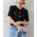 ケーブルメタルボタンショートスリーブカーディガン | SpRay | 詳細画像5 