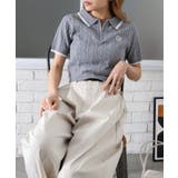 グレー | ケーブルハーフＺＩＰショートスリーブポロ | SpRay