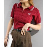 ボルドー | ケーブルハーフＺＩＰショートスリーブポロ | SpRay