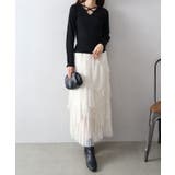 チュールプリーツフリルアシメロングスカート | SpRay | 詳細画像12 