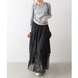 チュールプリーツフリルアシメロングスカート | SpRay | 詳細画像5 