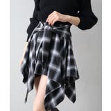 ブラック | チェックアシメミニスカート | SpRay