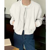 アイボリー | スウェットクロップドブルゾン | SpRay