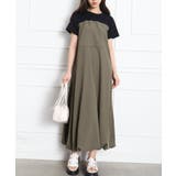 ブラック/カーキ | ドッキングショートスリーブバルーンワンピース | SpRay