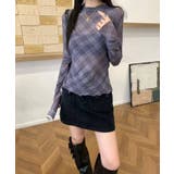 チェックシアーハイネックトップス | SpRay | 詳細画像5