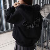 ラメ裏起毛ファー付ロゴZIPパーカー | SpRay | 詳細画像1