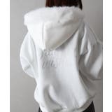 ラメ裏起毛ファー付ロゴZIPパーカー | SpRay | 詳細画像20