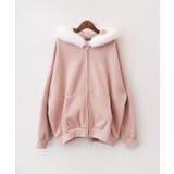 ラメ裏起毛ファー付ロゴZIPパーカー | SpRay | 詳細画像27