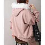 ラメ裏起毛ファー付ロゴZIPパーカー | SpRay | 詳細画像4