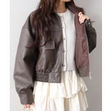 アンティークレザーW ZIPブルゾン | SpRay | 詳細画像6