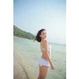 【フェミニンレース2枚仕立てワンピーススイムウエアー ホワイト】 2018 | StarFire | 詳細画像5