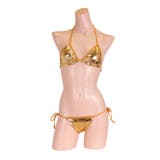 パキッとコントラストの効いたキラキラメタリックビキニ ゴールド ランジェリー | StarFire | 詳細画像2