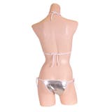 パキッとコントラストの効いたキラキラメタリックビキニ シルバー ランジェリー | StarFire | 詳細画像3