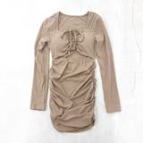 ベージュ | お腹あきカットワンピース パット入り タイトワンピース | STRIP CABARET 