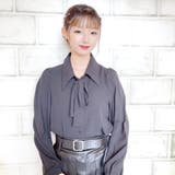 ブラック | ボウタイシャツ ボウタイブラウス シフォンシャツ | STRIP CABARET 