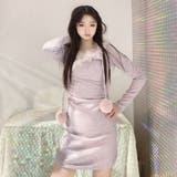 パープル | ニットワンピース パーカーワンピース ポンポン付き | STRIP CABARET 