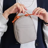 グレー/オレンジ | メイクポーチ 自立 縦型 | STYLE ON BAG