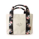 ナチュラル/ブラックフラワー | トートバッグ キャンバス 仕切り | STYLE ON BAG