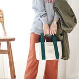 ナチュラル/モスグリーン | トートバッグ キャンバス 仕切り | STYLE ON BAG