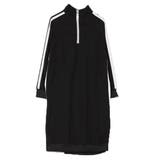 ワンピース ロングワンピース ハーフジップ ライン 長袖 レディース ブラック | STYLEBLOCK | 詳細画像7