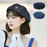 ベレー帽 帽子 デニム 無地 レディース ネイビー ブルー | STYLEBLOCK | 詳細画像1