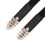 ベルト レザー調 リーフ レディース ブラック キャメル カーキ ホワイト | STYLEBLOCK | 詳細画像4 