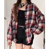 レッド系その他 | オーバーサイズチェック長袖シャツ | STYLEBLOCK