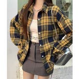 イエロー | オーバーサイズチェック長袖シャツ | STYLEBLOCK