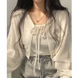 ホワイト | フロントリボンショートボレロカーディガン | STYLEBLOCK
