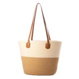 コーヒー×ベージュ | トートバッグ かごバッグ ストロー | STYLEBLOCK