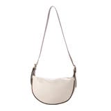 ホワイト×ダークブラウン | ショルダーバッグ バッグ レザー調 | STYLEBLOCK