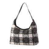 ホワイト×ブラック | トートバッグ ショルダーバッグ チェック柄 | STYLEBLOCK