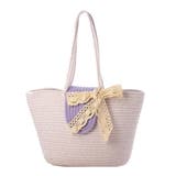 パープル | かごバッグ トートバッグ ストロー素材 | STYLEBLOCK
