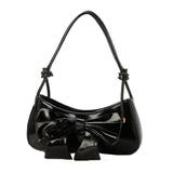 ブラック | ショルダーバッグ リボン レザー調 | STYLEBLOCK