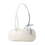 ホワイト | ショルダーバッグ レザー調 リボン付き | STYLEBLOCK