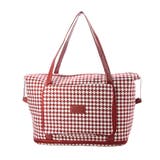 レッド | トートバッグ ポーチ付き 千鳥格子 | STYLEBLOCK