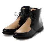 ベージュ | ショートブーツ レースアップブーツ バイカラー | STYLEBLOCK