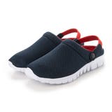 ネイビー×レッド | スリッポン サンダル カジュアルシューズ | Style Block MEN