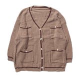 カーキ | ニットカーディガン カーディガン ワッフル | STYLEBLOCK