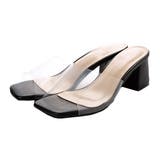 ブラック | クリアサンダル ヒール 太ヒール | STYLEBLOCK