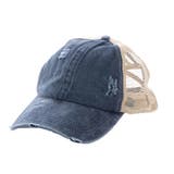 ネイビー×ホワイト | キャップ メッシュキャップ ダメージ加工 | STYLEBLOCK