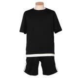 2ラインブラック | Tシャツ ショートパンツ セットアップ | Style Block MEN