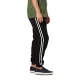 2本ラインブラック | イージーパンツ ジョガーパンツ 裏起毛 | Style Block MEN