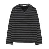 チャコール×ブラック | ロンT トレーナー 裏起毛 | Style Block MEN