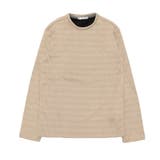 MIXベージュ×ブラック | ロンT ニットTシャツ 裏起毛 | Style Block MEN
