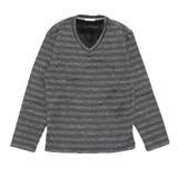 MIXチャコール×ブラック | ロンT ニット 長袖 | Style Block MEN