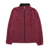 ワイン×ブラック | フリース ブルゾン ジャケット | Style Block MEN